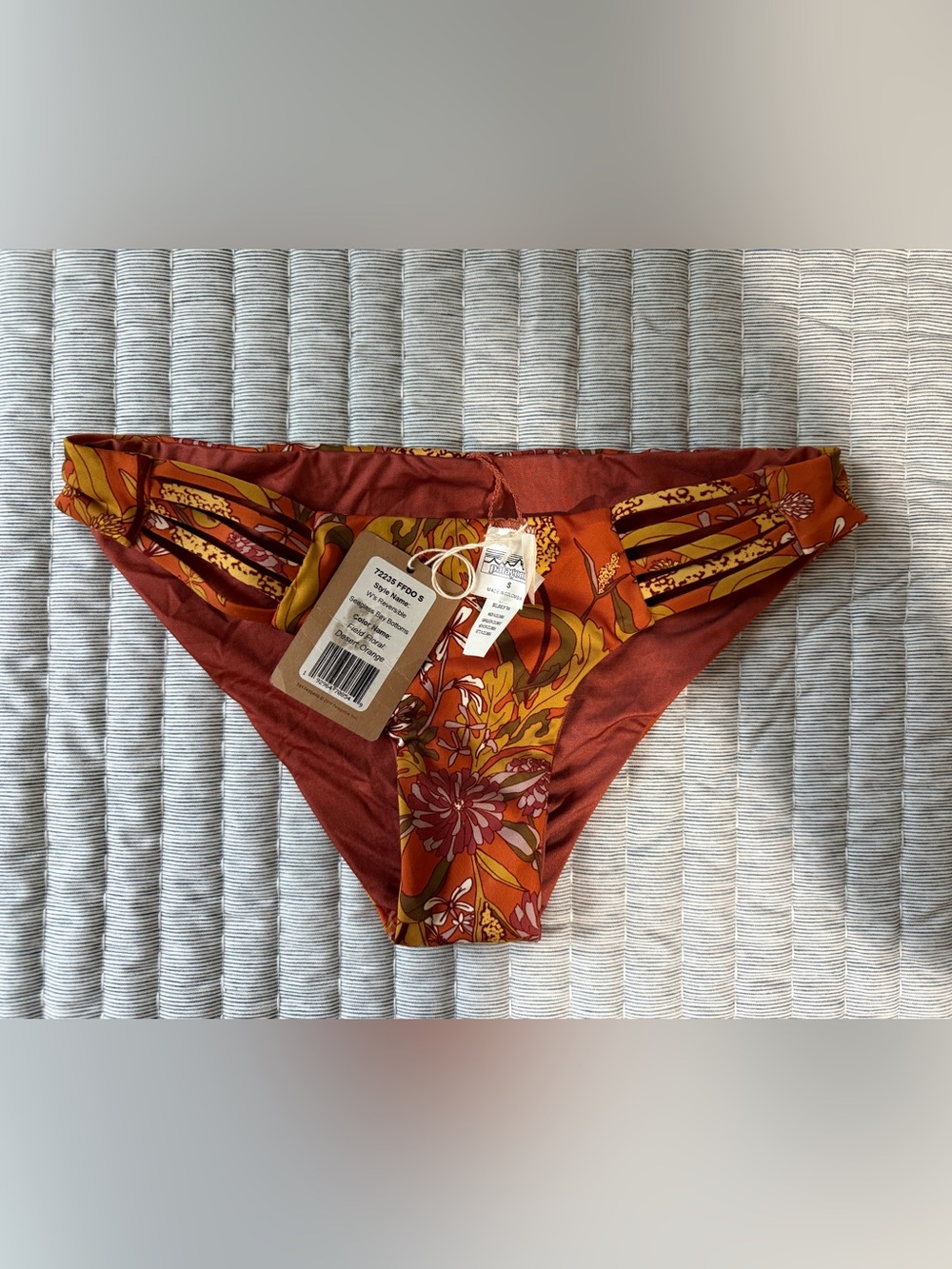 Patagonia Field Floral Desert Orange Bikini Bottoms
